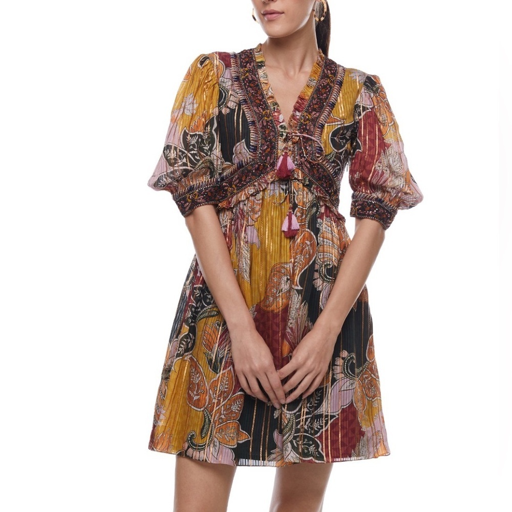 Verb by Pallavi Singhee Anthropologie Beaded Shimmer Mini Dress M